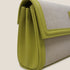 90 Feet Kaya Lime Green Premium Genuine Leather and Canvas Clutch Bag